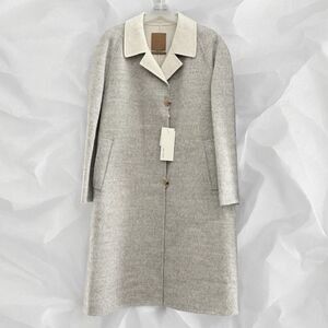 LE 17 SEPTEMBRE Wool-Blend Twill Coat Light Grey Size 38 / US 6